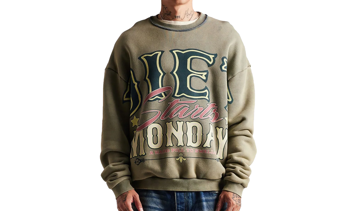 Jumbo Crewneck Sweater "Stonewash Olive" DSM HOL2501 020