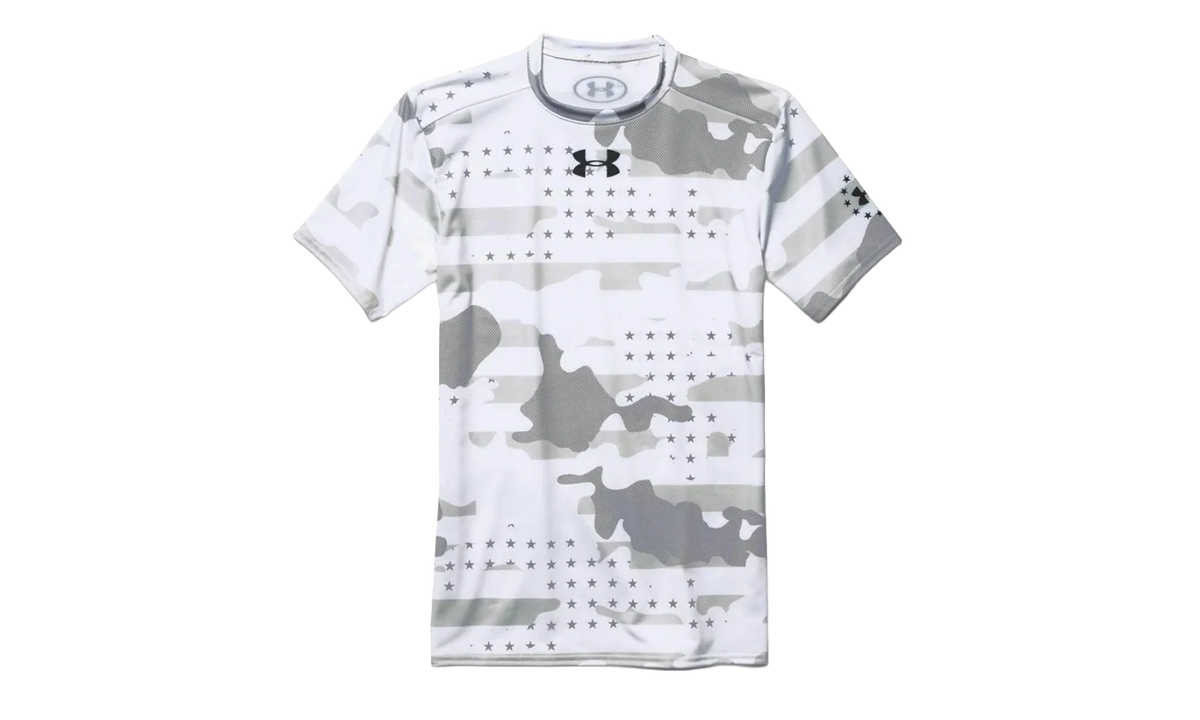 Freedom Camo Short Sleeve Compression Shirt "White / Black" 1260445 100
