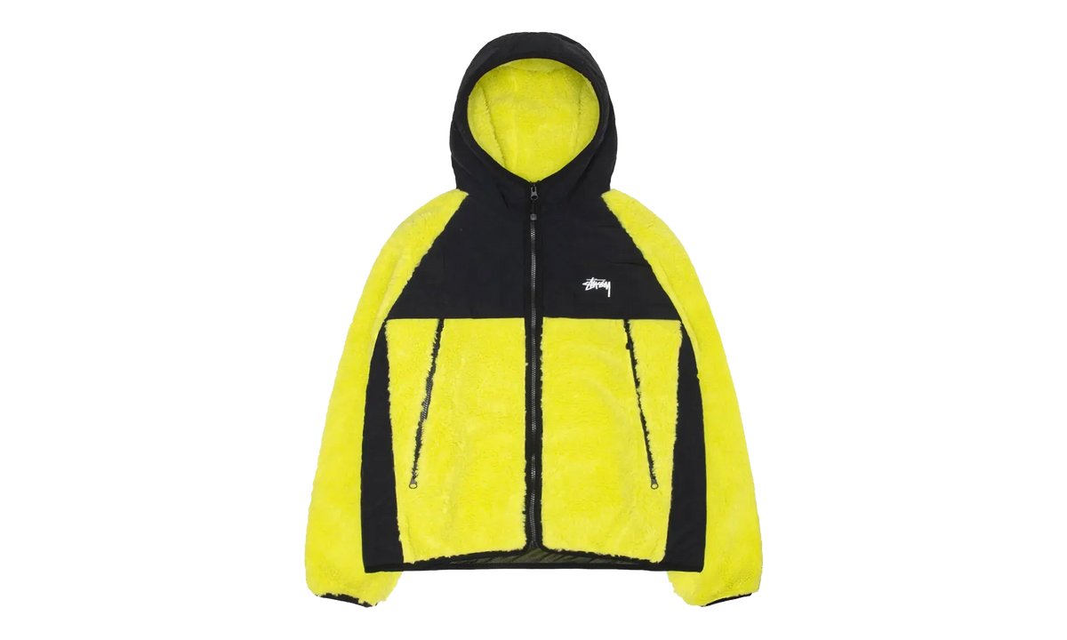 Sherpa Paneled Hooded Jacket "Lime" STUS393