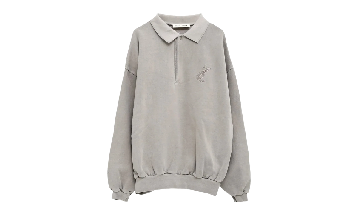 Embroidered Classic Polo Sweatshirt "Smoke Grey" 192HO252041F