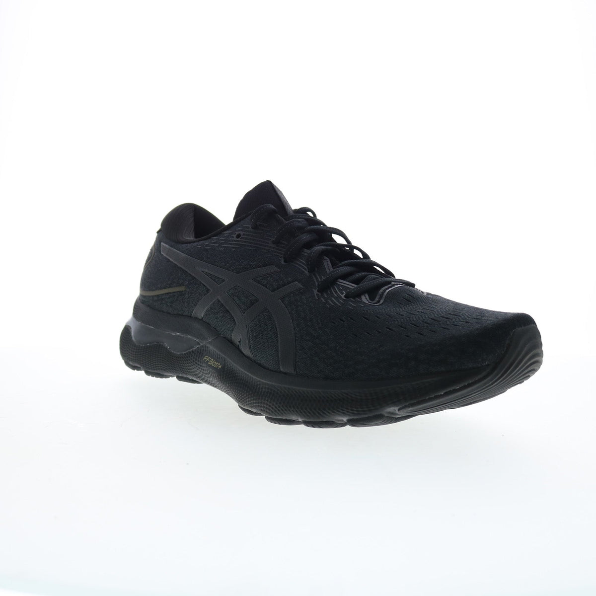 Asics Gel-Nimbus 24 Mens Black Leather Extra Wide Athletic Running Shoes