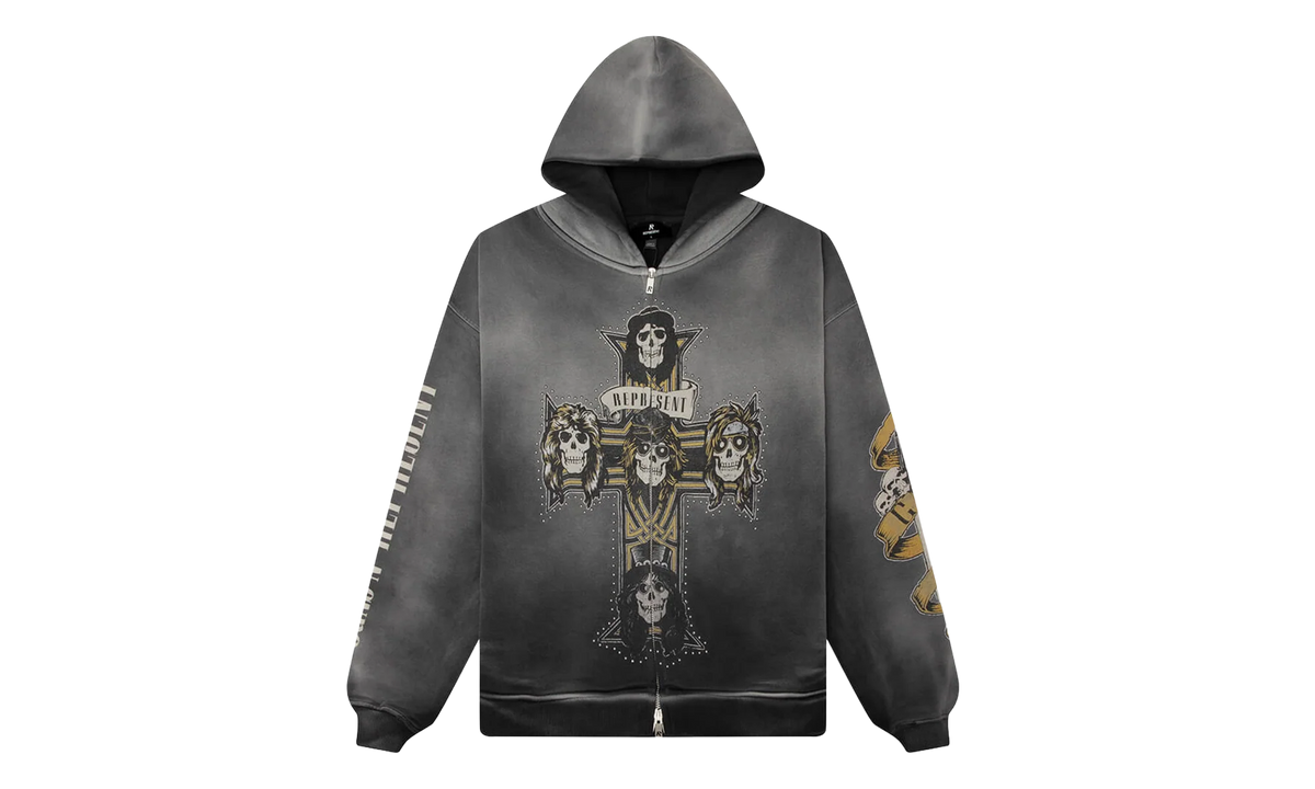 Represent Guns N' Roses Cross Zip Hoodie "Stained Black" MLM100760 04