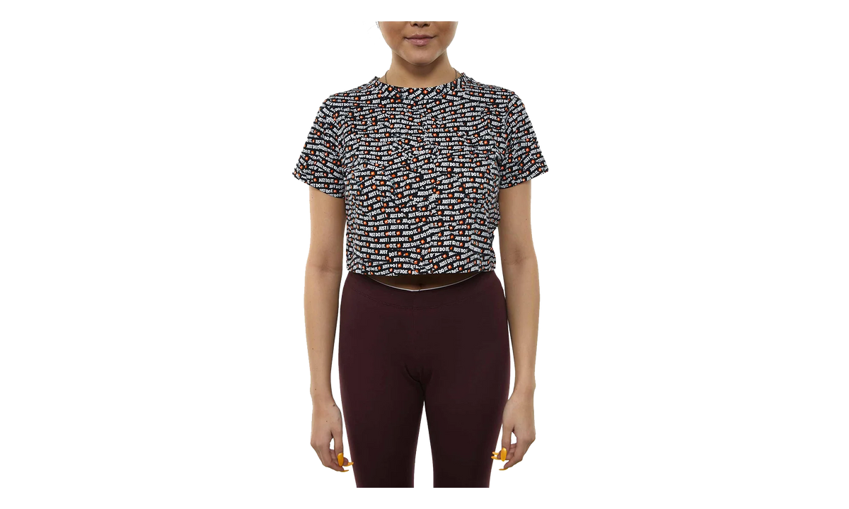 JDI Anniversary AOP Crop Top WMNS "Black / White - Orange" AQ0249 010