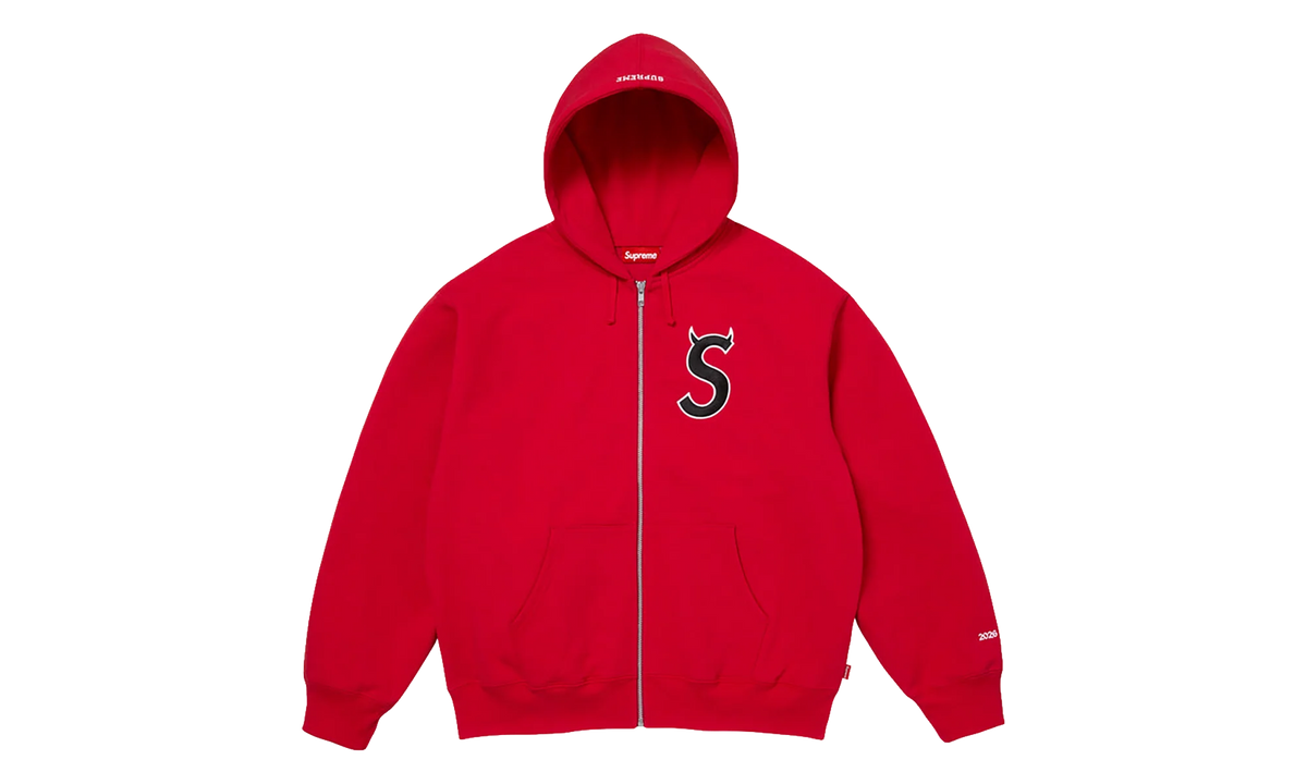 Devil S Logo Zip Up Hooded Sweatshirt "SS26 - Red" SU27313
