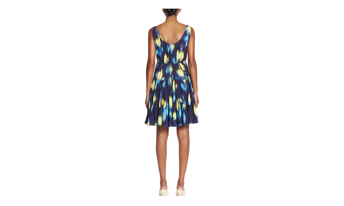 PRINTED SLEEVELESS SHORT DRESS "NAVY" RW DR0009 5900 P24 277