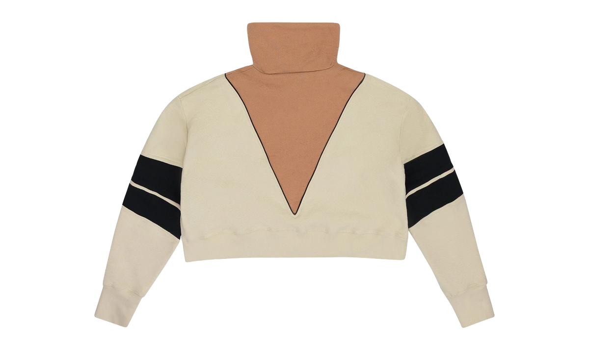 Intarsia Crop Half Zip Sweater "Cream" OFW WTPS 0001