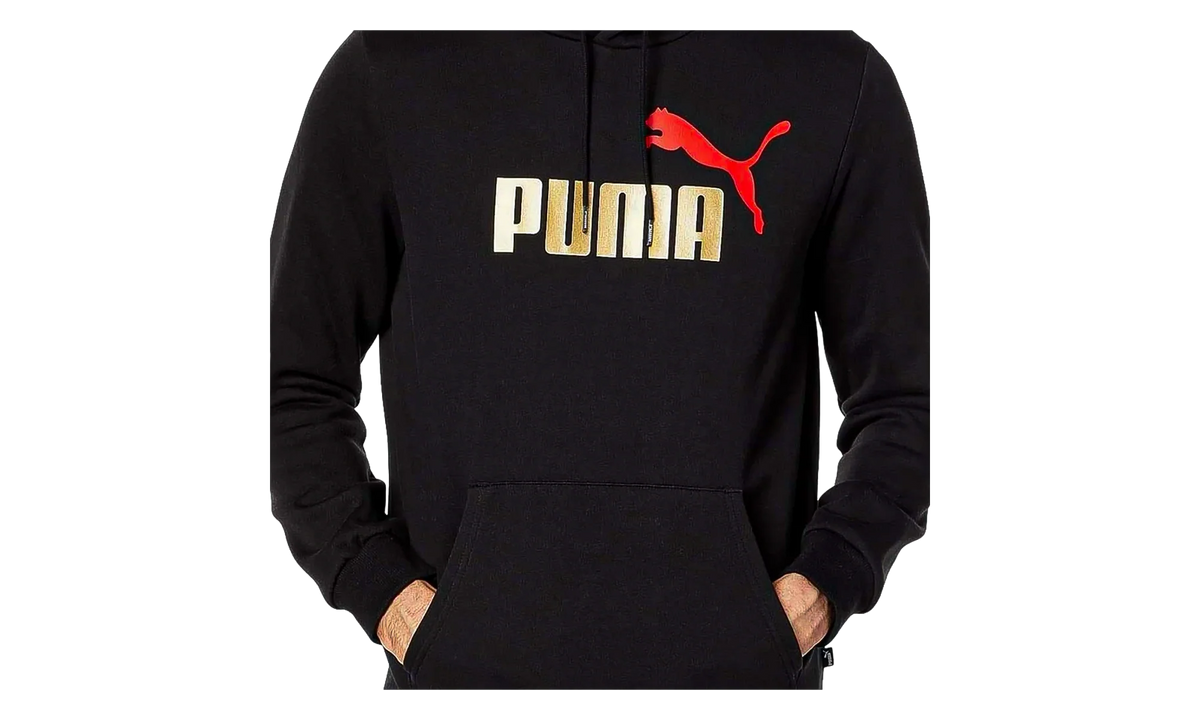 Essential+ Big Logo Fleece Hoodie "Cotton Black / Gold" 846849 90