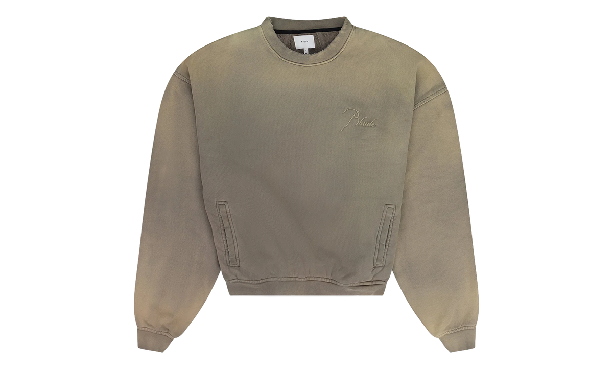 Script Logo Sunfaded Crewneck Sweatshirt "Elephant Green" RHDMHDS0043 ELGRN