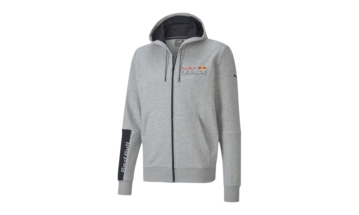 Red Bull Racing Logo Hooded Sweat Jacket "Light Gray Heather" 763009 02