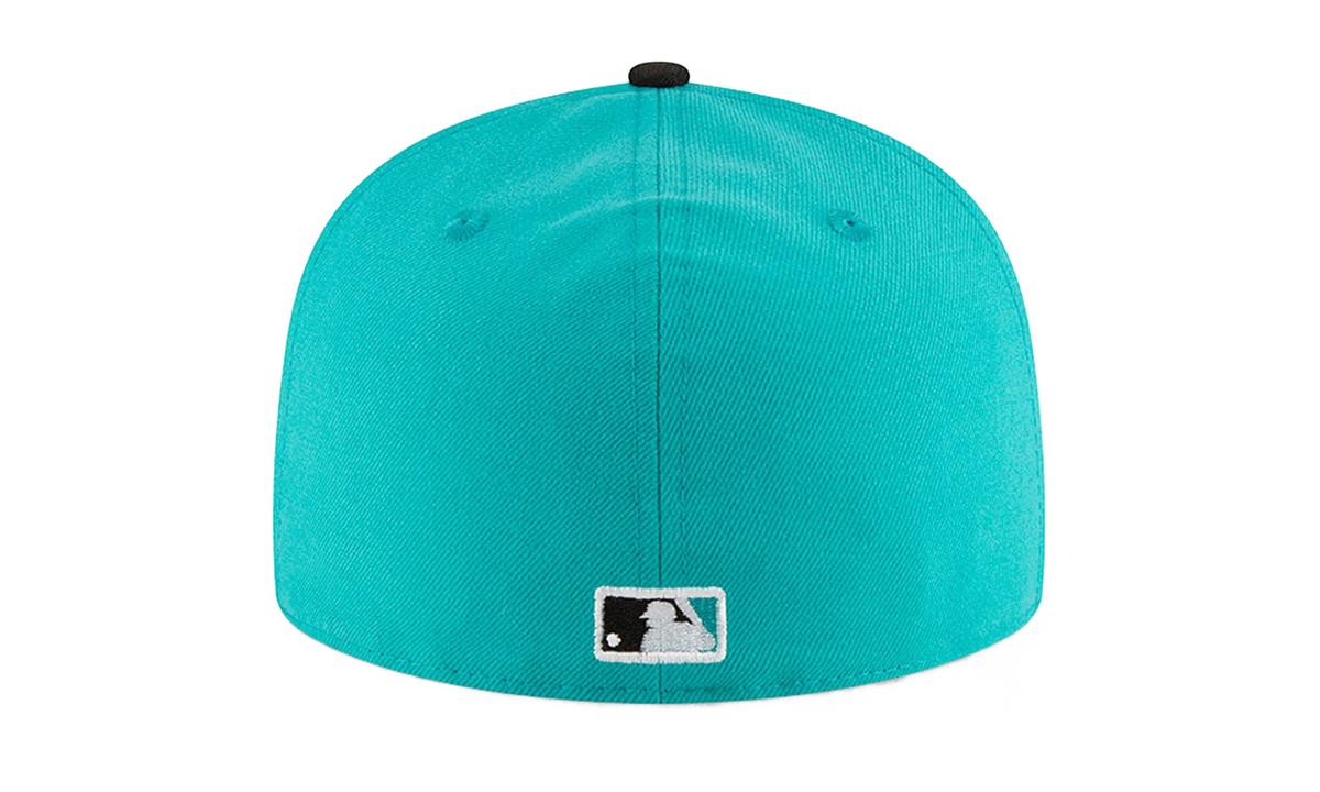 59FIFTY Florida Marlins Basics 1997 World Series Patch Fitted Hat "Nitro Teal / Black" 123451289605