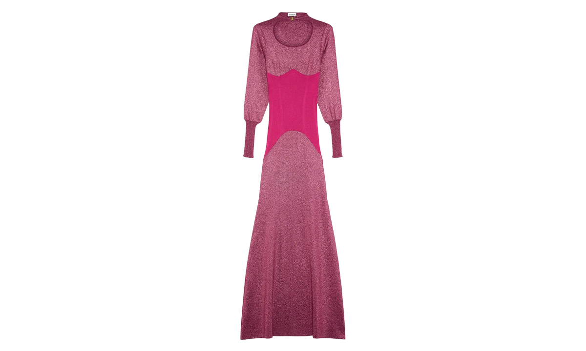 FINE RIB MIDI DRESS "FUCHSIA" RW DR0037 K007 H22 59