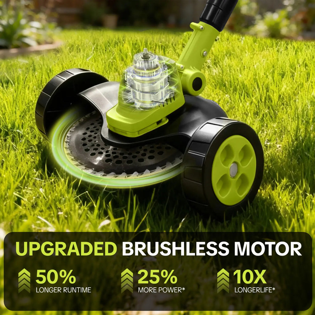 🔥[Hot sale]🔥SEESE Cordless Electric Weed Wacker, 3 Different Cutting Accessories for Lawn Trimming & Edging, with 2 Batteries, Lightweight Design‑ Suitable for Yard, Garden