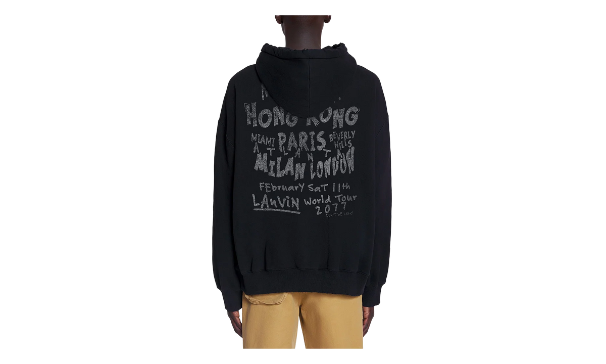 PRINTED KNIT HOODIE "Black" RU HO0005 J117 P24 10