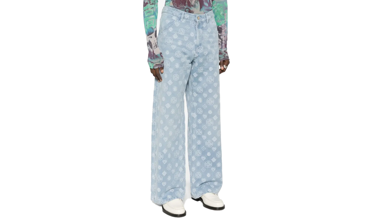 RELAXED-FIT MONOGRAM JEANS "Blue" M AW25 TR 356 01