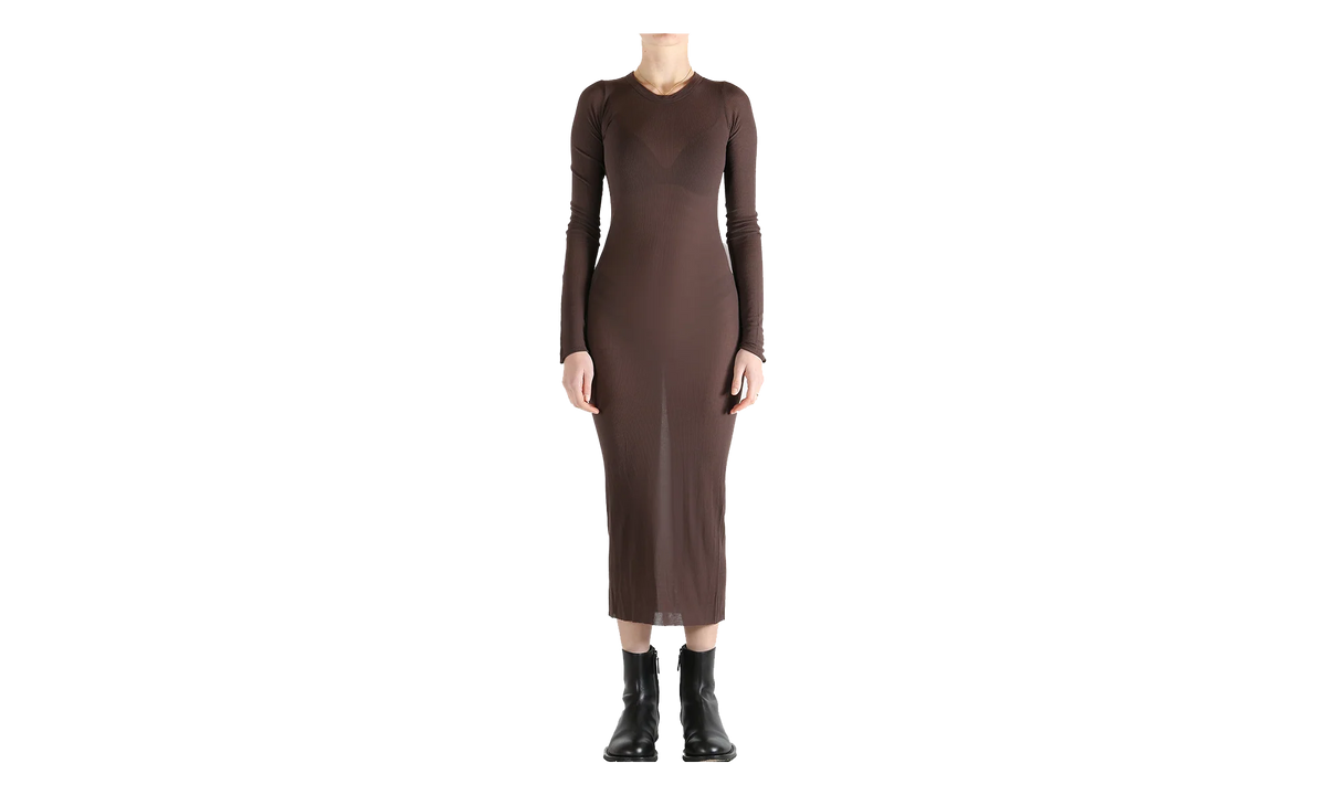 Rib Long-Sleeve Dress WMNS "Macassar" RP01F6546 RC 53