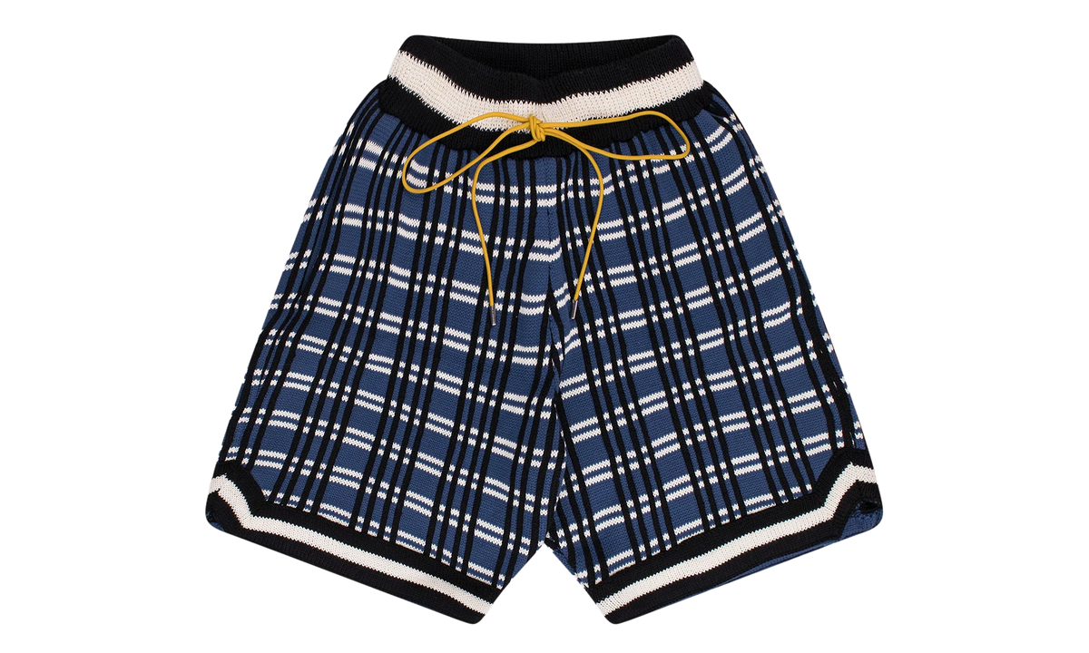 Plaid Basketball Knit Shorts "Blue" RHFW23JA23151864