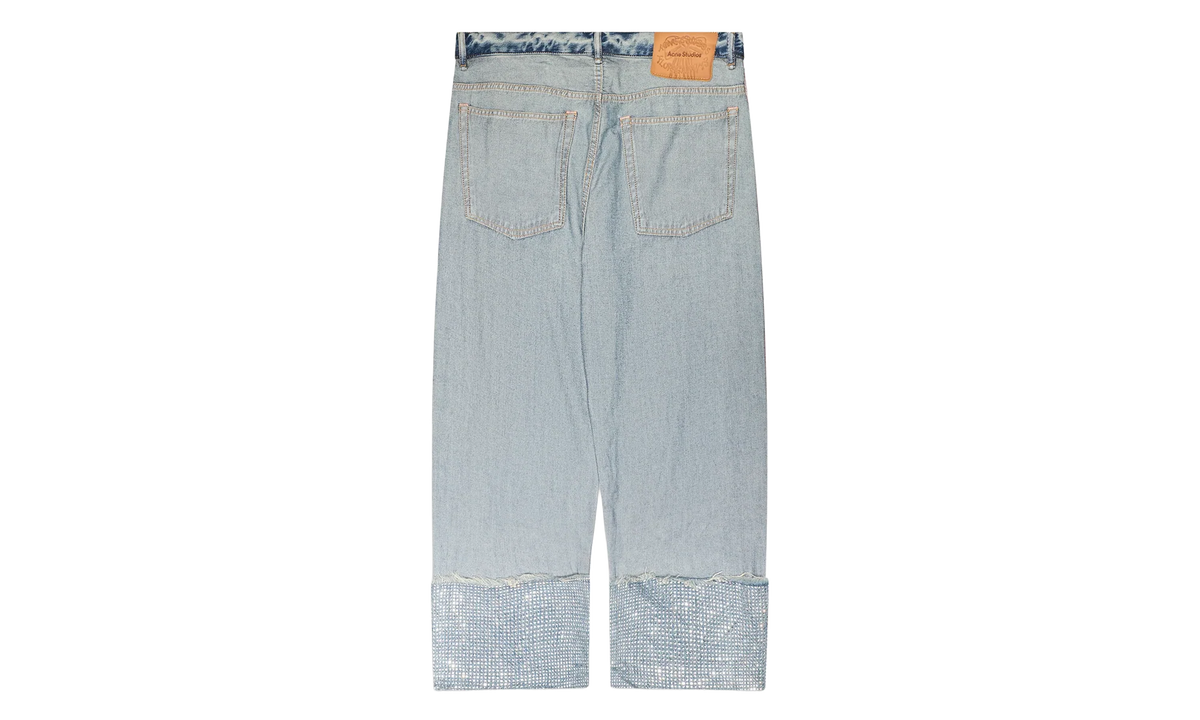 Turn Up Rhinestone Trousers "Blue" AK1003AUZ