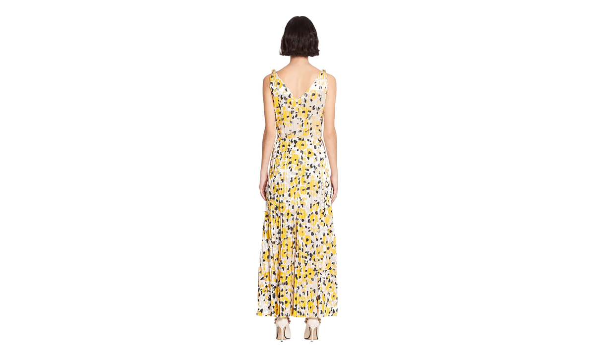 FLORAL SLEEVELESS A-LINE MIDI DRESS "Yellow" RW DR0127 5775 A23 0210