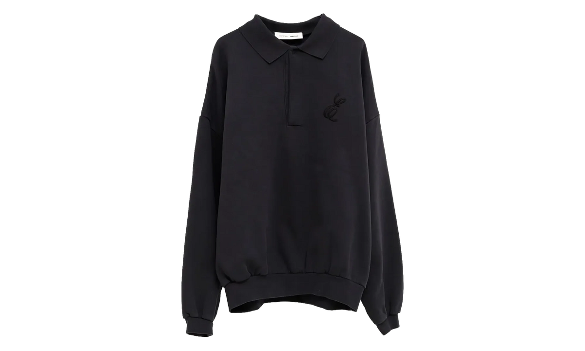 Embroidered Classic Polo Sweatshirt "Vintage Black" 192HO252042F