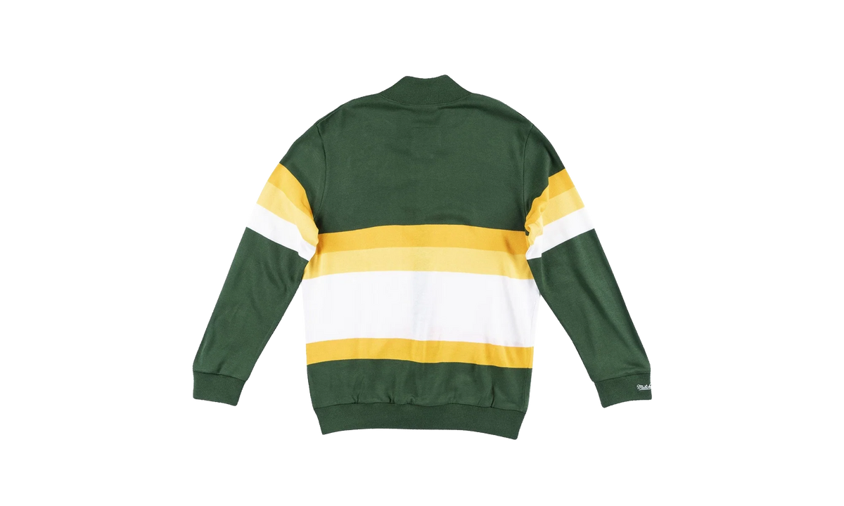 NFL Front Stripe Full Zip Sweater "Green Bay Packers - Hunter Green" SWTRAJ18024 GBPHNGN