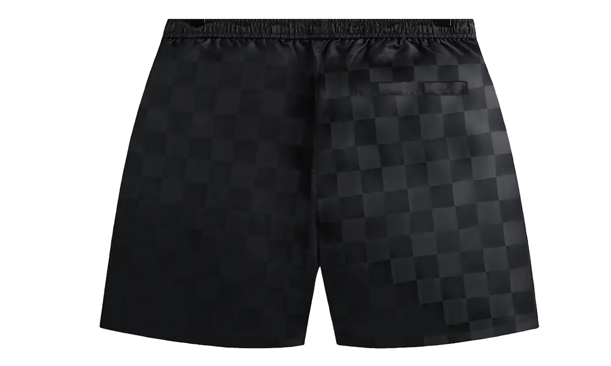 Checkered Satin Collins shorts "Black" KHM060696 001
