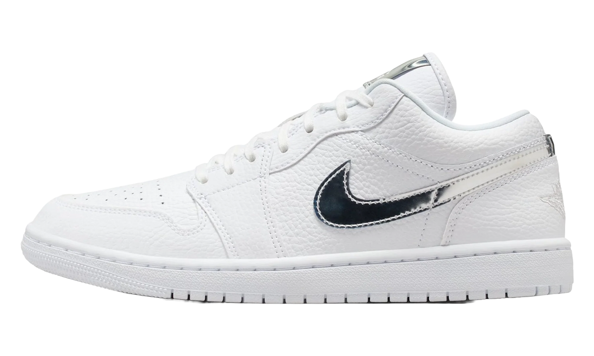Womens Air Jordan 1 Low SE "White Metallic Silver'" IQ9381 100