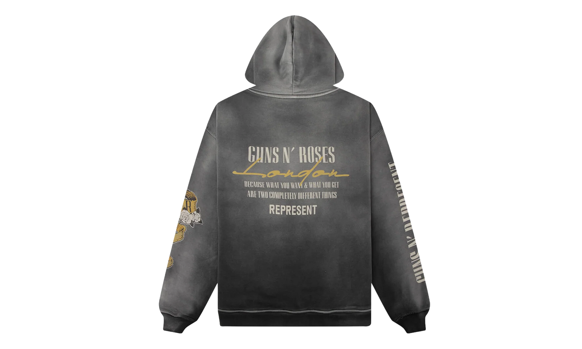 Represent Guns N' Roses Cross Zip Hoodie "Stained Black" MLM100760 04