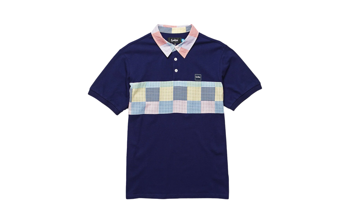 South Hampton Seersucker Patchwork Polo Shirt "Navy" 1542K3855 NVY