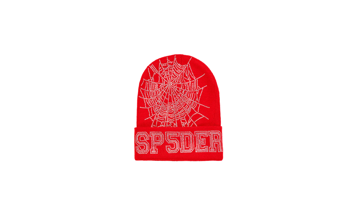 Rhinestone Web Beanie "Red" SP5der49