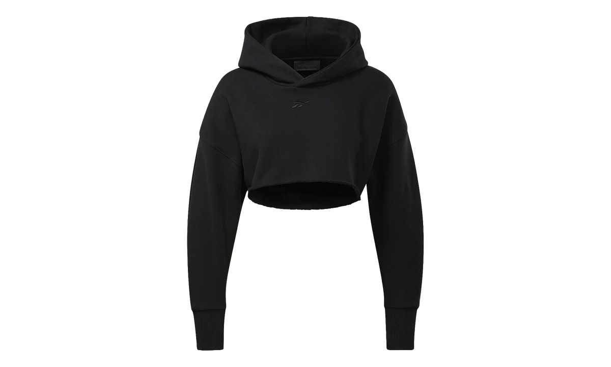 Cardi B Crop Hoodie WMNS "Black" H48407