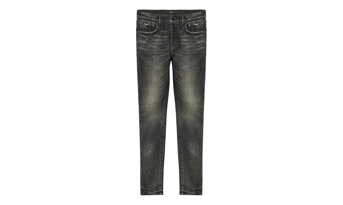 Crackle Coated Denim "Black" P001 SIWC424