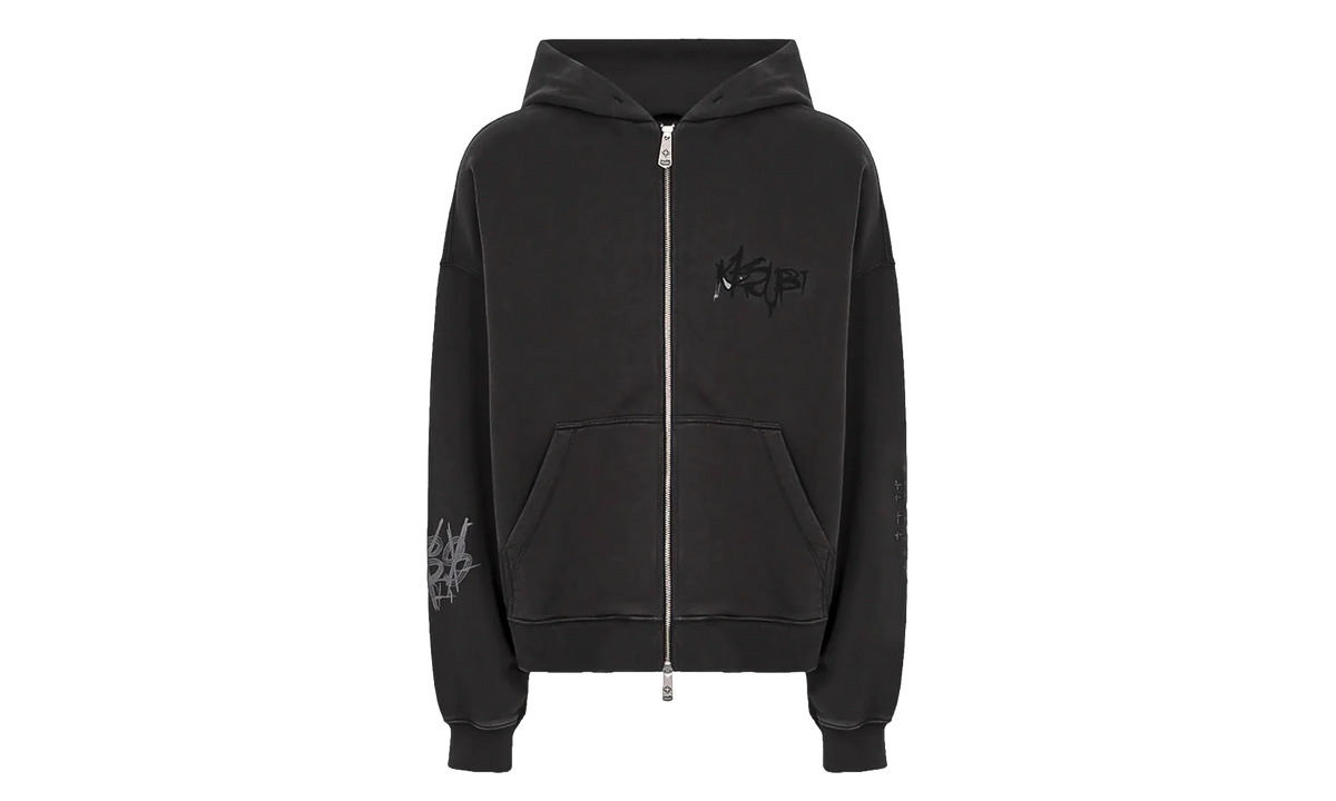 Ksubi Graff Ekcess Zip Thru Hoodie "Faded Black" MPS26FL005