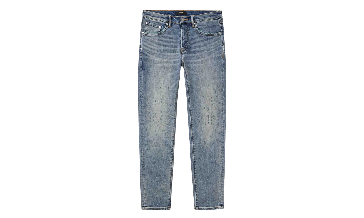 P001 Weft Buckshot Jeans "Mid Indigo" P001 CWBK425
