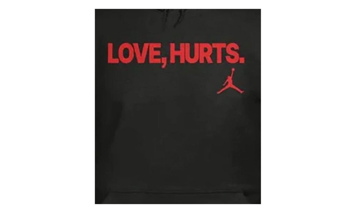 Jordan Fleece Love Hurts Jalen Hurts Hoodie "Bred" IQ3843 010