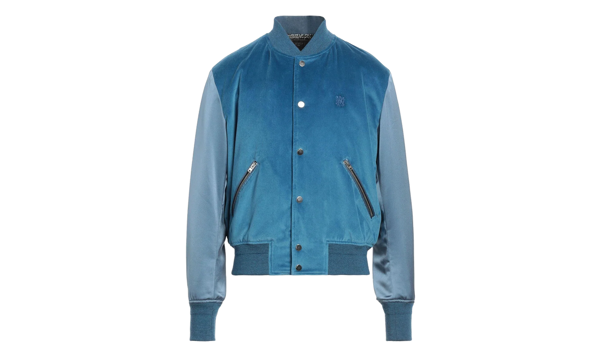 Velvet Satin Bomber Jacket "Blue" MOS017 420