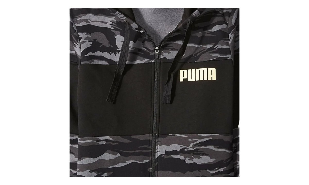 Camo Fullzip Fleece Hoodie "Black" 855054 01