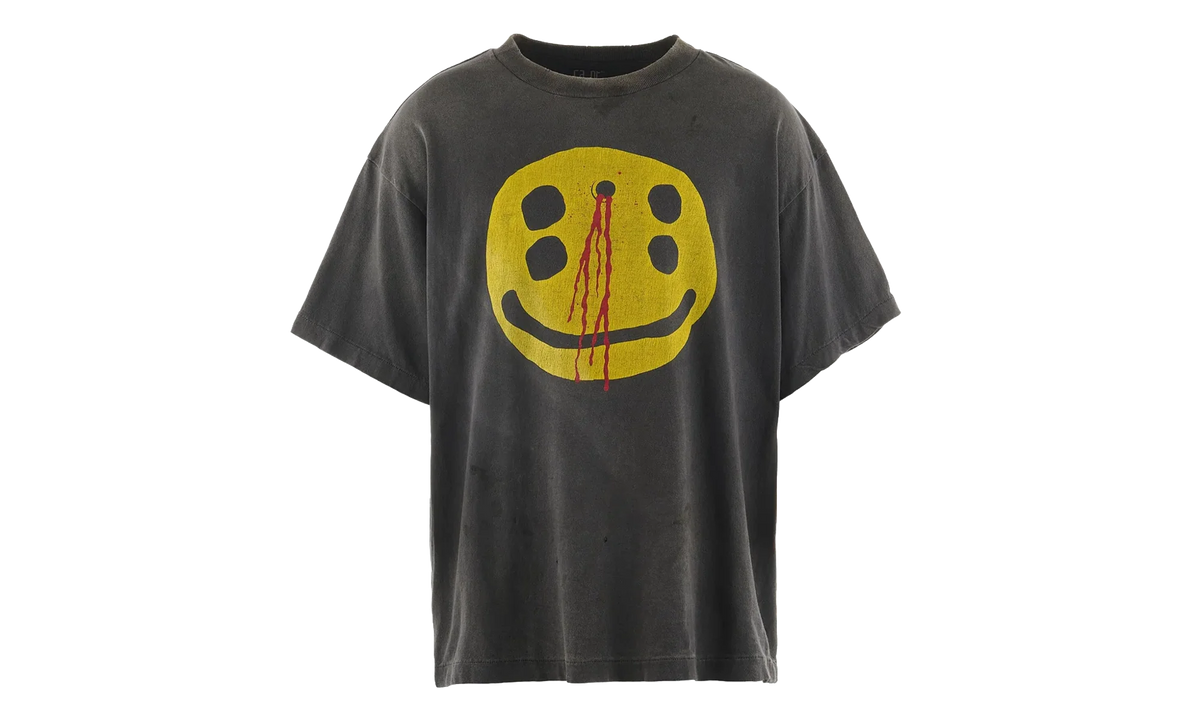 Cactus Plant Flea Market Smiley Face Logo Short Sleeve Tee Shirt "Black" SM YS1 0000 C01