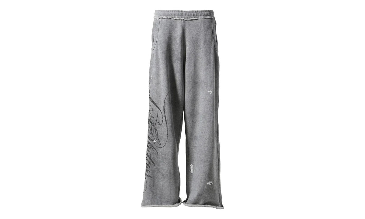 Distressed Script Sweatpants "Grey" 10062659