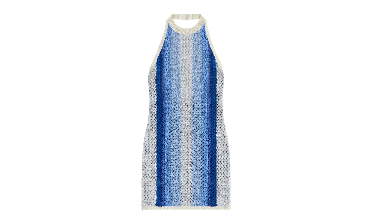 Crochet Knit Anya Mini Dress "Kyanite" KITH10