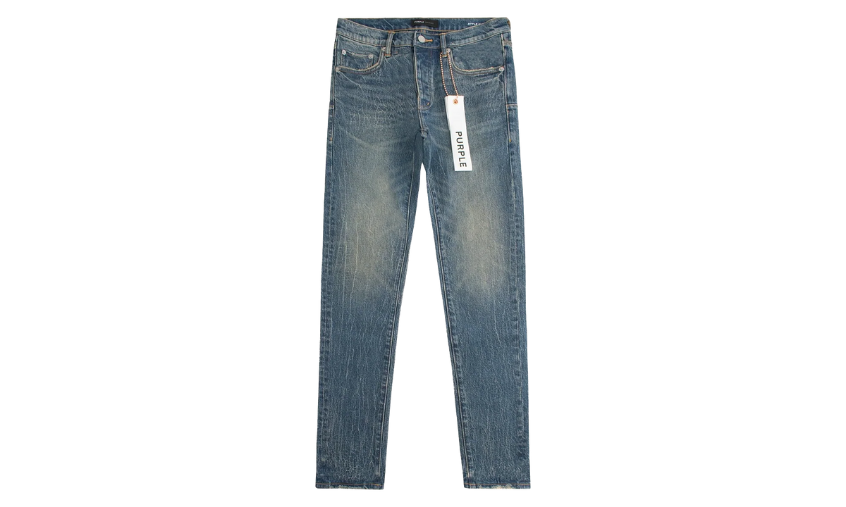 Crackle Coated Denim "Mid Indigo" P001 SICR424