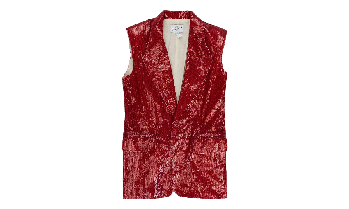 Sequin Sleeveless Blazer WMNS "Red" VAQSS20OW08