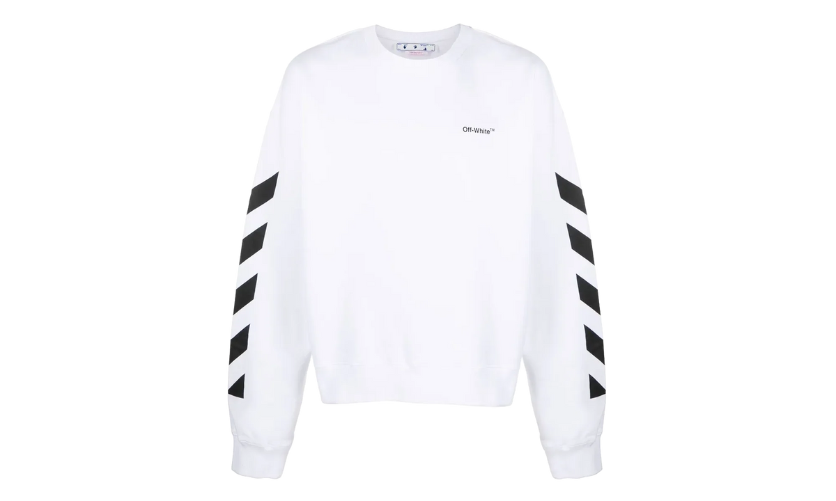 Diagonal Helvetica Oversized Sweatshirt "White" OMBA058C99FLE0010110
