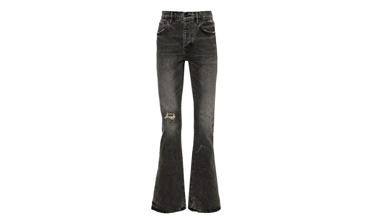Vintage Flare Blowout Denim Jeans "Light Black" P004 VFLB324
