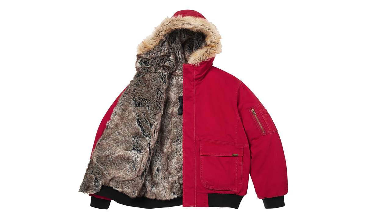 Reversible Faux Fur Hooded Work Jacket "SS26 - Red" SU27010