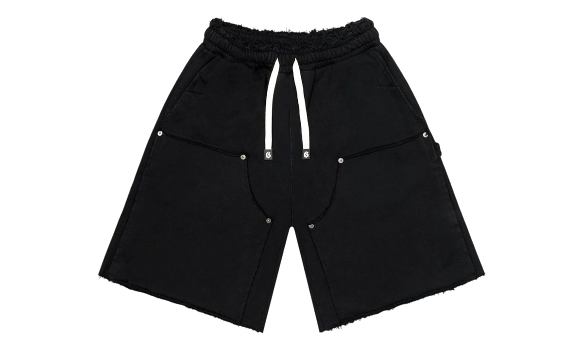 Distressed Carpenter Flat Shorts "Black" GS169
