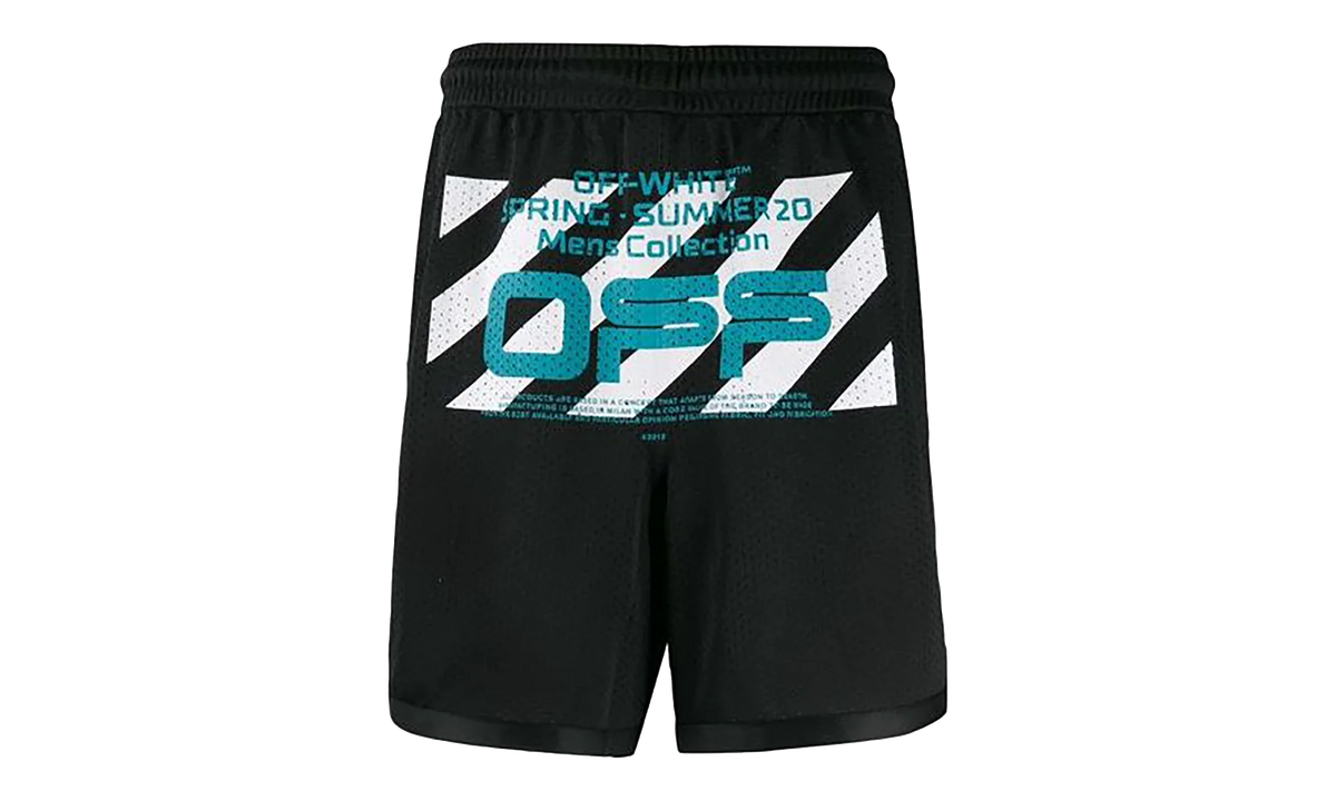 OFF-WHITE Wavy Line Mesh Shorts "Black / Multicolor" OMCI005R201010041001