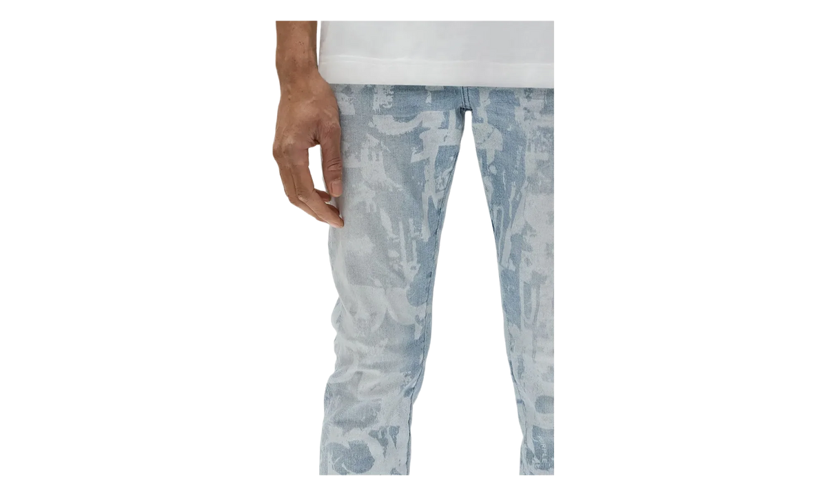 Skinny Grunge Print Jean "Light Indigo" P001 SGGT325