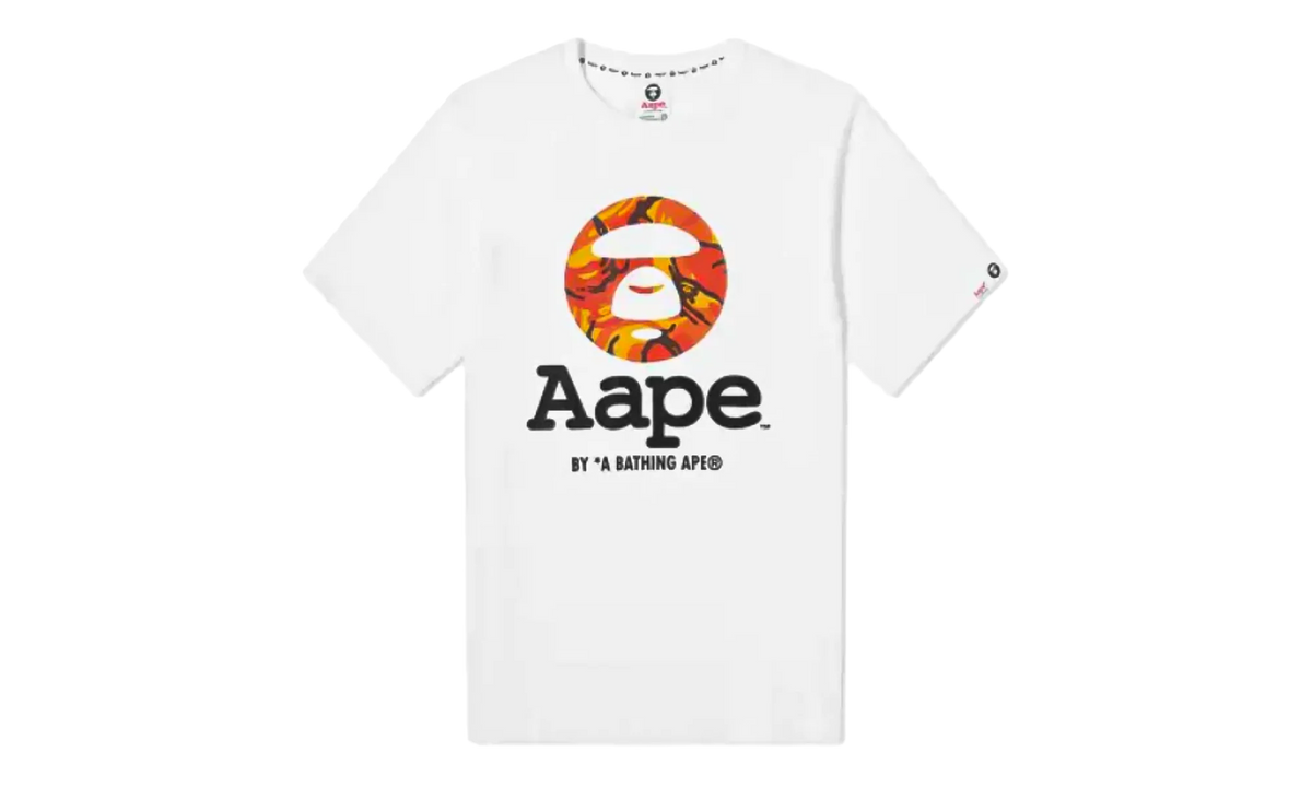 AAPE OG Moonface T-Shirt "White Orange Camo" B762DA4F