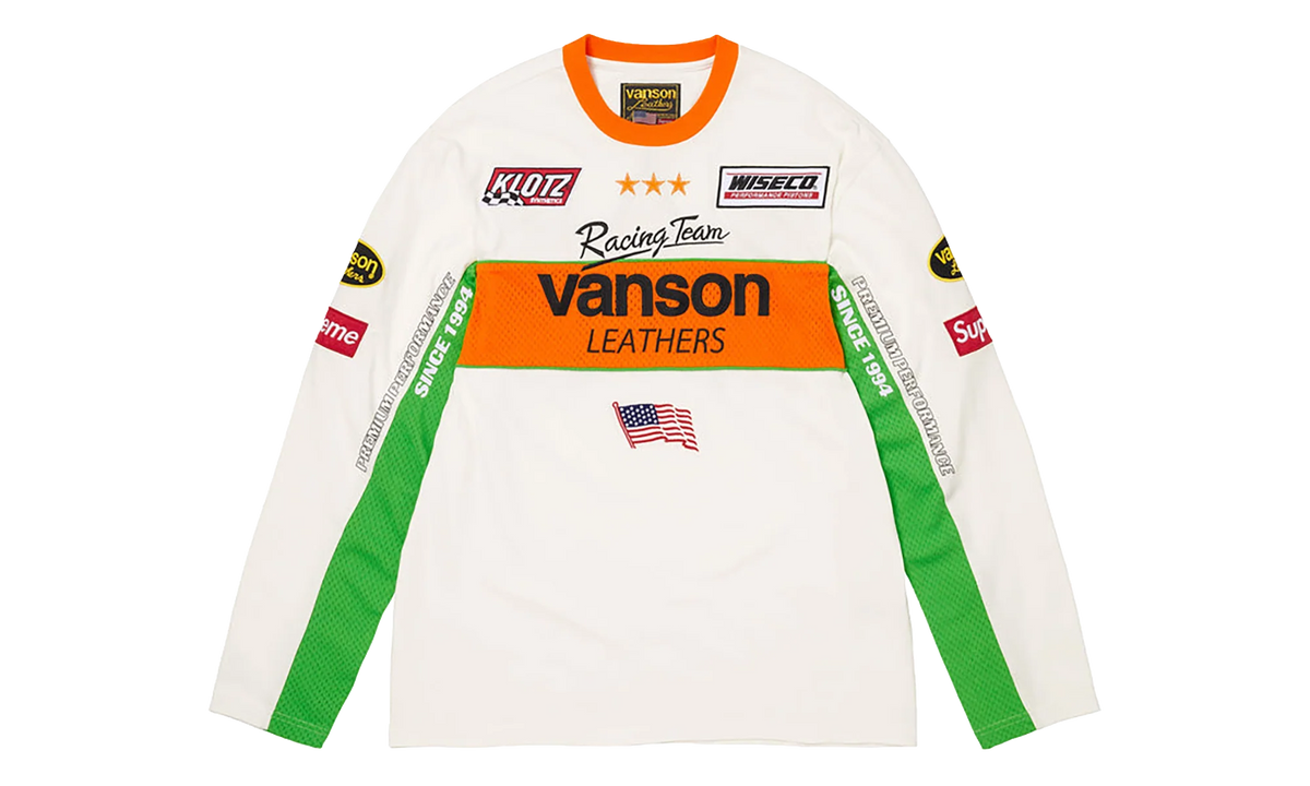 Vanson Leathers® L/S Top "SS26 - White" SU27021