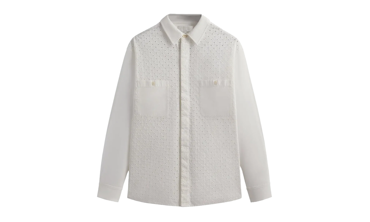 Lattice Floral Long-Sleeve Apollo Shirt "Silk" KHM032068 116